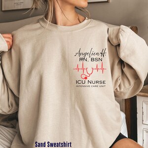 Custom Intensive Care Unit ICU Nurse Pullover Sweatshirt Full Zip Hoodie Jacket, Personalized ICU Nurse Shirt Sweatshirt Zip Jacket Sweater