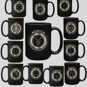 Personalized Zodiac Birth Month Mug, Custom Personalized Cool Birthday Astrology Gift Mug, Personalized Birthdate Gift for Him for Her