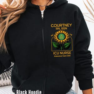 Custom Intensive Care Unit ICU Nurse Pullover Sweatshirt Full Zip Hoodie Jacket, Personalized ICU Nurse Shirt Sweatshirt Zip Jacket Sweater