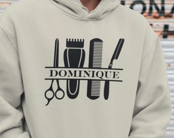 Personalized Barber Hoodie, Customized Barber Pullover Sweatshirt, Personalized Barber Graduation Gift, Birthday Christmas Gift for Barber