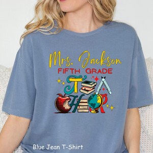 Personalized 5th Grade Teacher Shirt Sweatershirt Hoodie Appreciation Gift, Custom Fifth Grade Teacher First Day Back to School Shirt