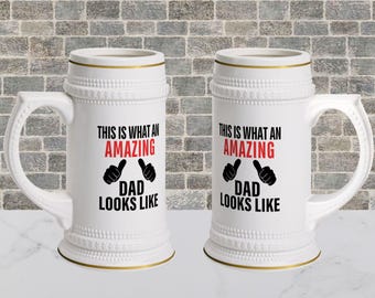 Stein Mug Gift for Dad, Gift for Dad from Daughter, Stein Beer Mug, Fathers Day Gift, Dad Christmas Gift from Kids, Dad Birthday Gift