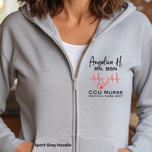 Personalized CCU Critical Care Unit Sweatshirt Nurse Zip Up Hoodie, Intensive Critical Care ICU Nurse Shirt, CCU Nurse Zip Up Jacket Hoodie