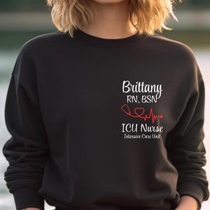 Custom Intensive Care Unit ICU Nurse Pullover Sweatshirt Full Zip Hoodie Jacket, Personalized ICU Nurse Shirt Sweatshirt Zip Jacket Sweater