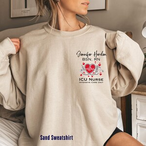Custom Intensive Care Unit ICU Nurse Pullover Sweatshirt Full Zip Hoodie Jacket, Personalized ICU Nurse Shirt Sweatshirt Zip Jacket Sweater