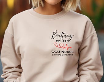 Personalized Critical Care CCU Nurse Shirt Sweatshirt Hoodie, CCU Nurse Crewneck, Intensive Care Unit ICU Nurse Shirt, Emergency Nurse Shirt