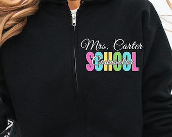 Sudadera con capucha y camiseta de consejero escolar, personalizada, regalo de agradecimiento.