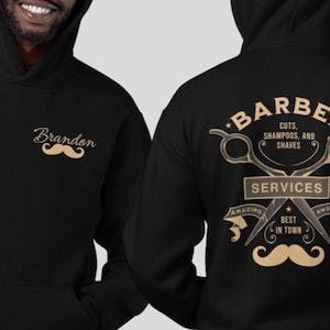 Personalized Barber Hoodie Gift, Customized Barber Pullover, Student Barber Graduation Gift, Birthday Christmas Gift for Barber,