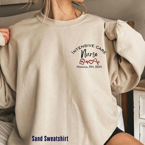 Custom Intensive Care Unit ICU Nurse Pullover Sweatshirt Full Zip Hoodie Jacket, Personalized ICU Nurse Shirt Sweatshirt Zip Jacket Sweater