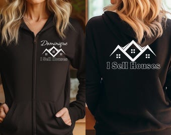 Custom Realtor Real Estate Agent Full Zip Hoodie, Personalized Realtor Marketing Apparel, Personalized Realtor Real Estate Agent Gift