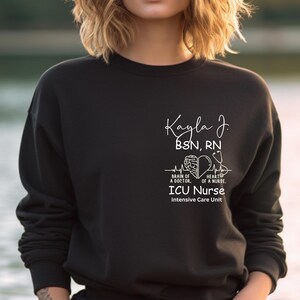 Custom Intensive Care Unit ICU Nurse Pullover Sweatshirt Full Zip Hoodie Jacket, Personalized ICU Nurse Shirt Sweatshirt Zip Jacket Sweater