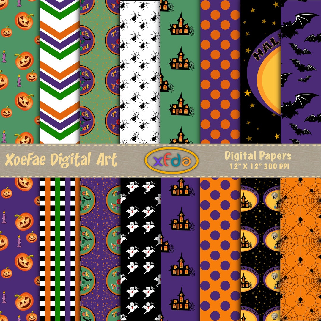 Halloween Digital Paper Pack: Seamless Printable Backgrounds ...