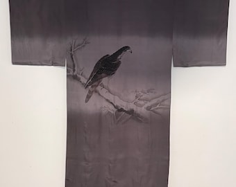 Vintage Japanese Men’s Juban (Silk) – Hawk Motif
