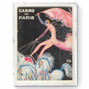 Printable Vintage Wall Art - Art Nouveau - Paris Casino Poster - Pink Pastel - Digital Prints - S8002