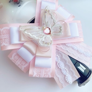 Pink Lace Butterfly Lightstick Bow | Fits Most Lightsticks