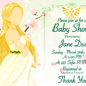 Legend of Zelda Inspired Baby Shower Invitation