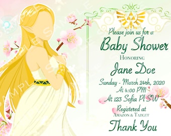 Legend of Zelda Inspired Baby Shower Invitation