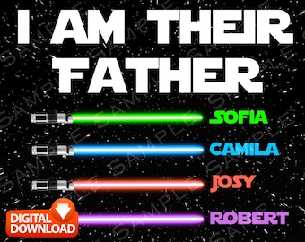 I AM THEIR FATHER Digital Download, Fathers Day Custom Personalized Name Gift