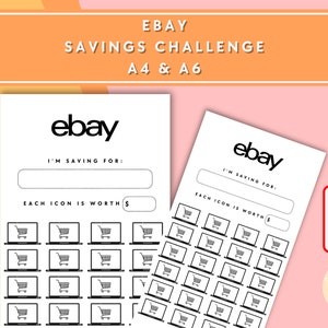 Ebay Savings Challenge - A6 + A4 Printable PDF Downloadable - Minimal Design - Budget, Sinking Funds, Savings