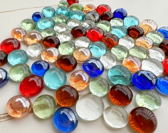 70 mini Glass Gems, 11 Color for choose.Mini Flat Marbles, Flatback Marbles, Mini Vase Gems, Glass Mosaic Tiles,Decor Marbles,Vase Fillers