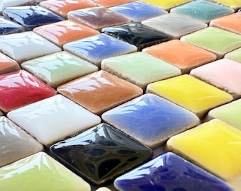 150 Pcs Rhombus Ceramic Mosaic Tiles. 17 color for choose.Glazed Ceramic Shaped Mosaic Tiles.Mosaic Supply 3/5inch.