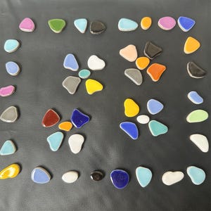 50pcs Irregular Ceramic Mosaic Tiles.Glazed Ceramic Shaped Mosaic Tiles.Botanical Mix Glass Petals.mosaic surplus