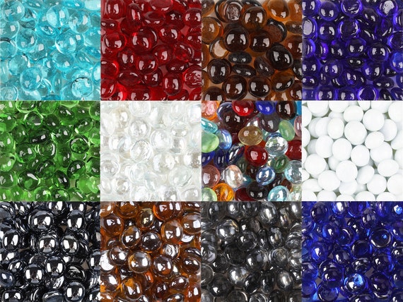 70 Mini Glass Gems, 11 Color for Choose.mini Flat Marbles, Mini Vase Gems,  Flatback Marbles, Glass Mosaic Tiles,decor Marbles,vase Fillers 