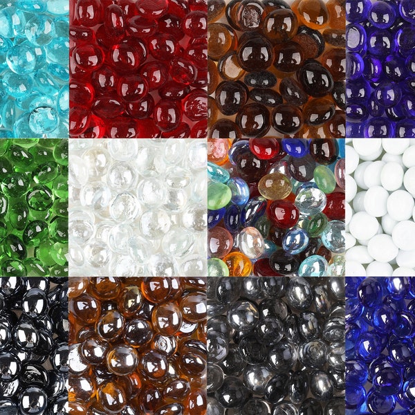 70 mini Glass Gems, 11 Color for choose.Mini Flat Marbles, Mini Vase Gems, Flatback Marbles, Glass Mosaic Tiles,Decor Marbles,Vase Fillers