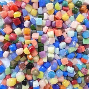 600 pcs Mini Square Jade Glass Tiles, 48 color for choose.Colorful Mosaic,Glazed Ceramic Shaped Mosaic Tiles.Turkish Tiles,Ottoman Tiles.