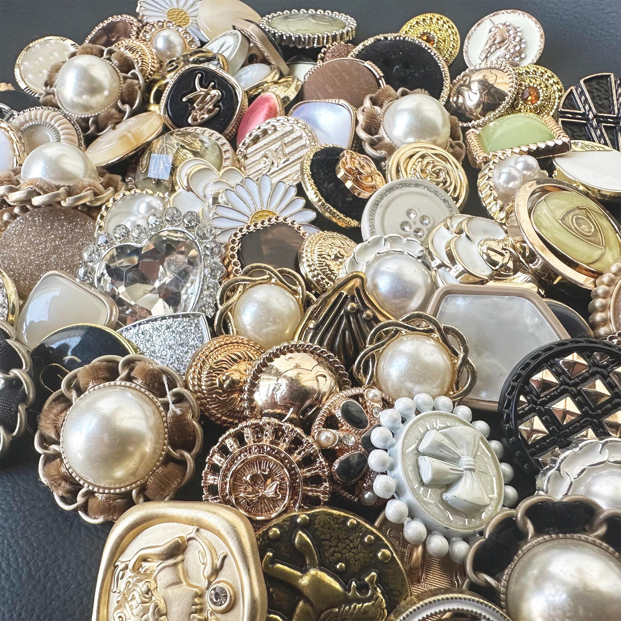 30-60 Pcs Wholesale Metal Mix Buttons.bulk Metal Button.craft Supplies ...