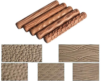 5 Style Wooden Mini Texture Roller. For High-Quality Texture for Polymer Clay.Polymer Clay Roller,Texture Roller.