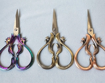 Mini embroidery scissors, 3 colors available. Small vintage scissors, durable small sewing scissors.flower scissors.