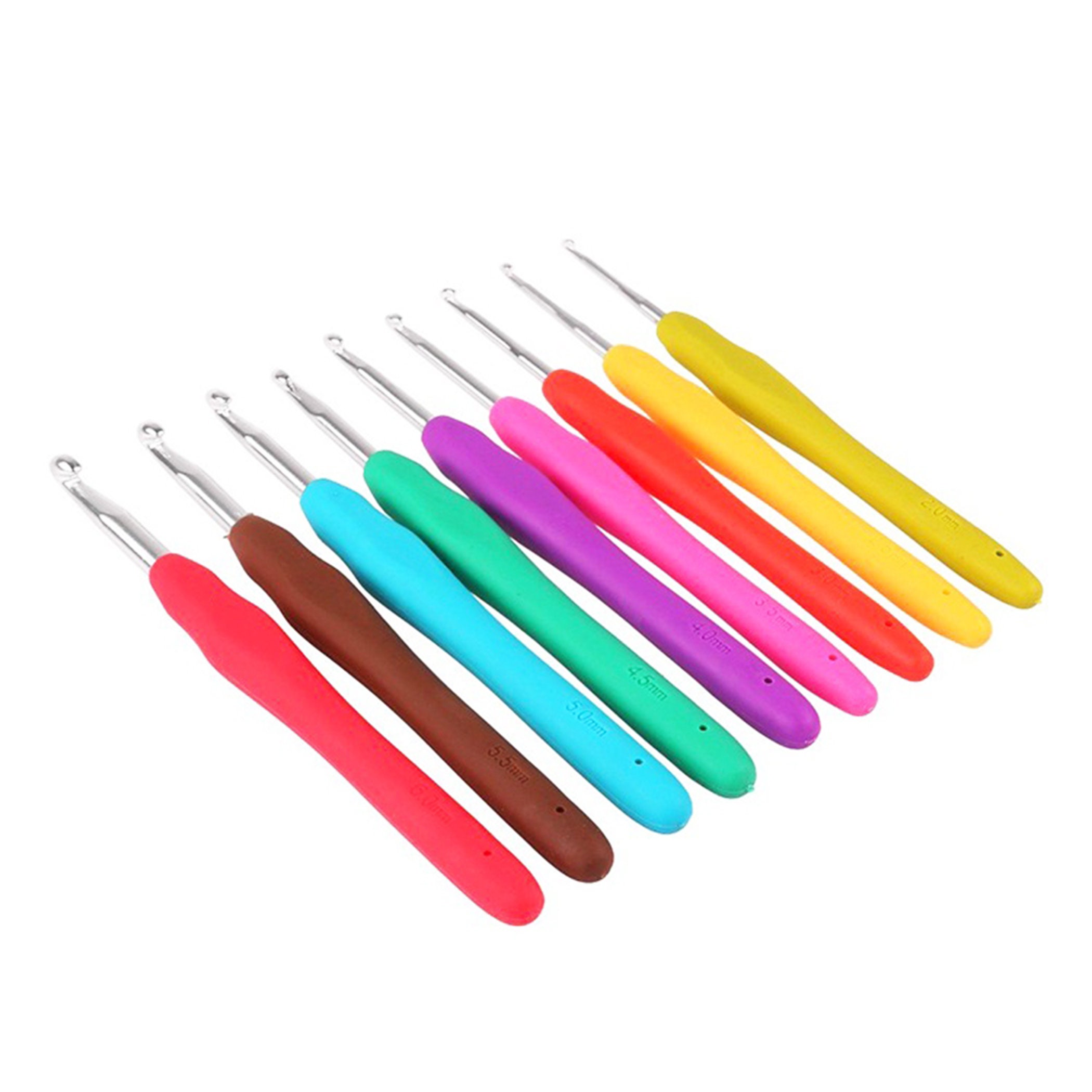  Ergonomic Crochet Hook Set 14 Sizes 2mm(B)-10mm(N