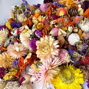 Vente en gros de fleurs séchées en vrac pour confettis de mariage. 40 variétés à mélanger. Convient pour les bougies et l'aromathérapie. Fabrication de savon, fabrication de bougies, image 4