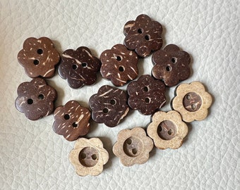 50-100 pcs Whole Sale Carved Coconut Buttons, Bulk Wooden Buttons.  Multiple sizes. Classic Buttons. Sewing.Vintage Buttons, Notion