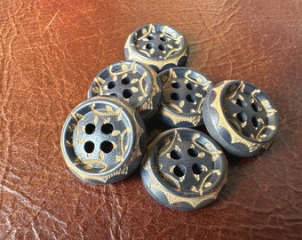 6-48 pcs Whole Sale Carved Vines Wood Buttons, Bulk Wooden Buttons. Multiple sizes. Classic Buttons. Sewing.Vintage Buttons, Notions