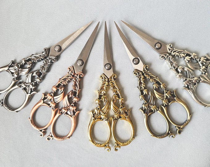 Garden Embroidery Scissors.5 color for choose. Antique Vintage Style Quilting Scissors.Beautiful Sewing Gift or Quilting Gift.Small scissors