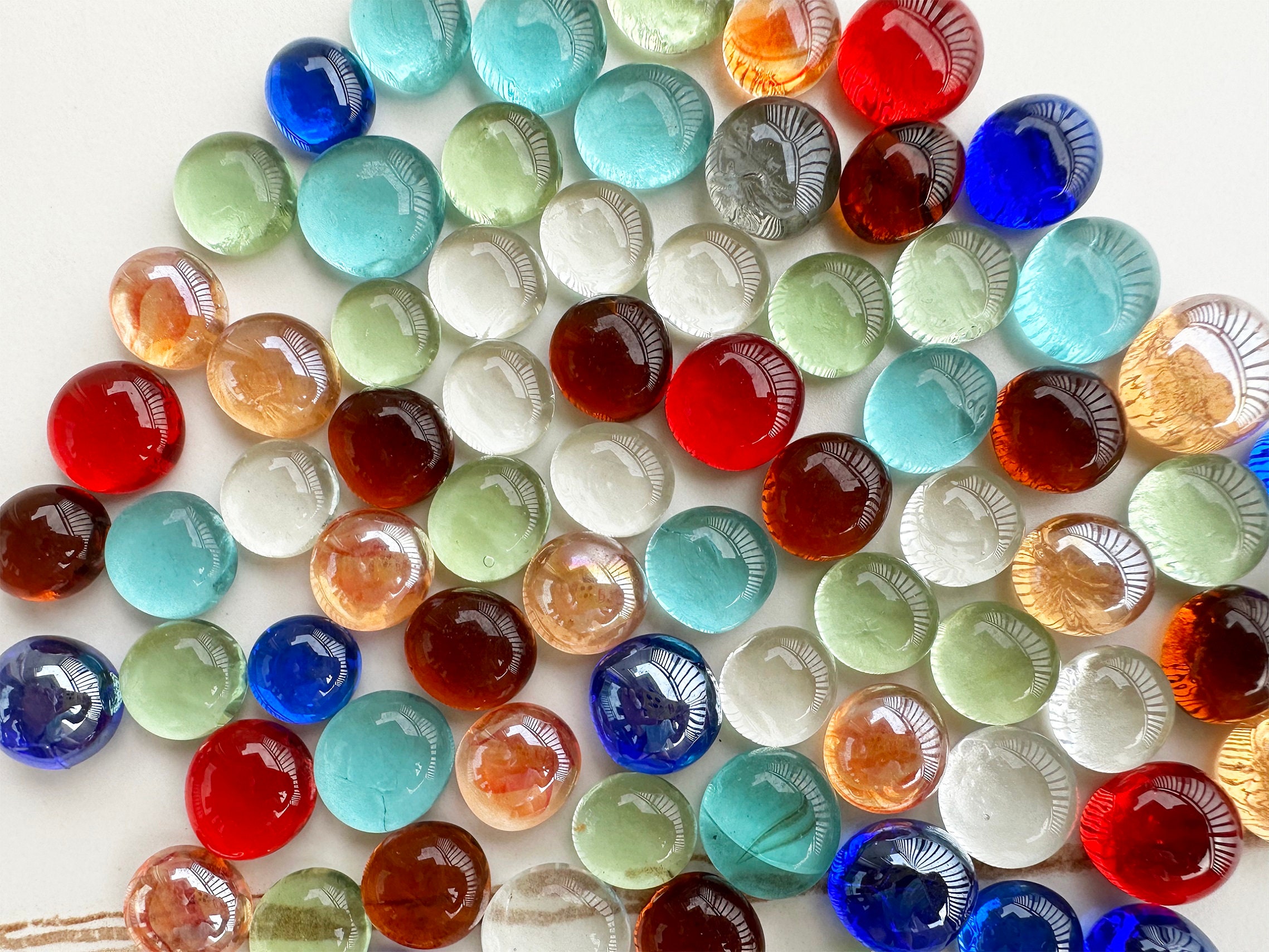 Mini Marbles Stone 40-45 Small Glass Gems, 1.7cm-2.2cm(0.66-0.86 Inch)11 Color Choose ...
