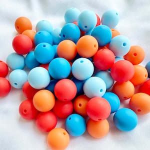 4 color 15mm Silicone Beadsmix.20-100beads BULK Round Silicone Beads.Silicone.Wholesale Silicone Beads