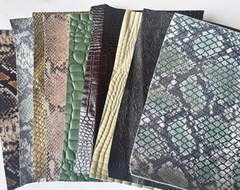 5- 10 pcs Embossed leather Scraps.  8"x12" or larger.Top Layer Leather Premium Full Cowhide Leather Scraps. Leather Crafting