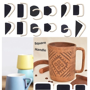 Juego de 12 moldes para asas de tazas de cerámica. Varios tamaños y formas. Molde para asa de taza. Molde para asa.
