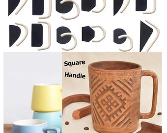 Juego de 12 moldes para asas de tazas de cerámica. Varios tamaños y formas. Molde para asa de taza. Molde para asa.