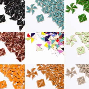 130 pcs Triangle Ceramic Mosaic Tiles. 17 color for choose,Colorful Mosaic,Glazed Ceramic Shaped Mosaic Tiles.Turkish Tiles,Ottoman Tiles