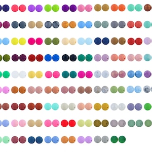 50 pcs Wholesale Bulk silicone Round 15mm Beading.Over100 color for choose.DIY Pens, DIY Lanyards,DIY Lanyards.Pre Mixed colors.loose beads