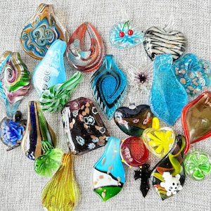 15 30 pcs Assorted Glass Pendant Mix. Glass Crystal Beads Mixed Random picked lot Mixed Size.Glass Pendant Mix.Crystal Pendant Mix image 5