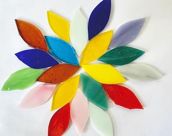 40 pcs Leaf Mosaic Glass Tiles, 30 color for choose.Colorful Mosaic,Glazed Ceramic Shaped Mosaic Tiles.Turkish Tiles,Ottoman Tiles.Ceramic