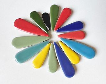 Long Square Ceramic Mosaic Tiles. 40-50 pcs,11 color for choose.Colorful Ceramics Mosaic .Glass Pieces for Mosaics,Glazed Ceramic Mosaic