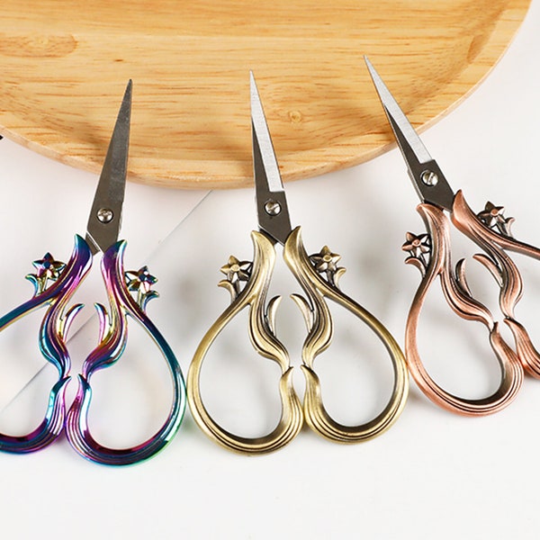 Mini embroidery scissors, 3 colors available. Small vintage scissors, durable small sewing scissors.flower scissors.