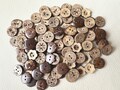 50-100 pcs Whole Sale Mix Coconut Buttons, Bulk Wooden Buttons.  Multiple sizes. Classic Buttons. Sewing,Notions.Vintage Buttons. product logo