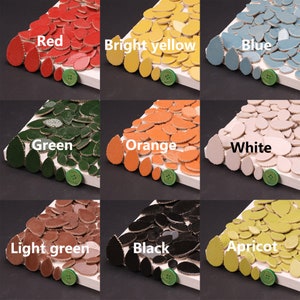 100 Gram Leaves Ceramic Mosaic Tile Mix. 11 Color for Choose.Mosaic Supply 52mm.Glazed Ceramic Shaped Mosaic Tiles.Glass Pieces for Mosaics